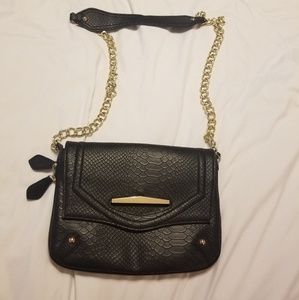 Danielle Nicole Faux Snakeskin Black Crossbody